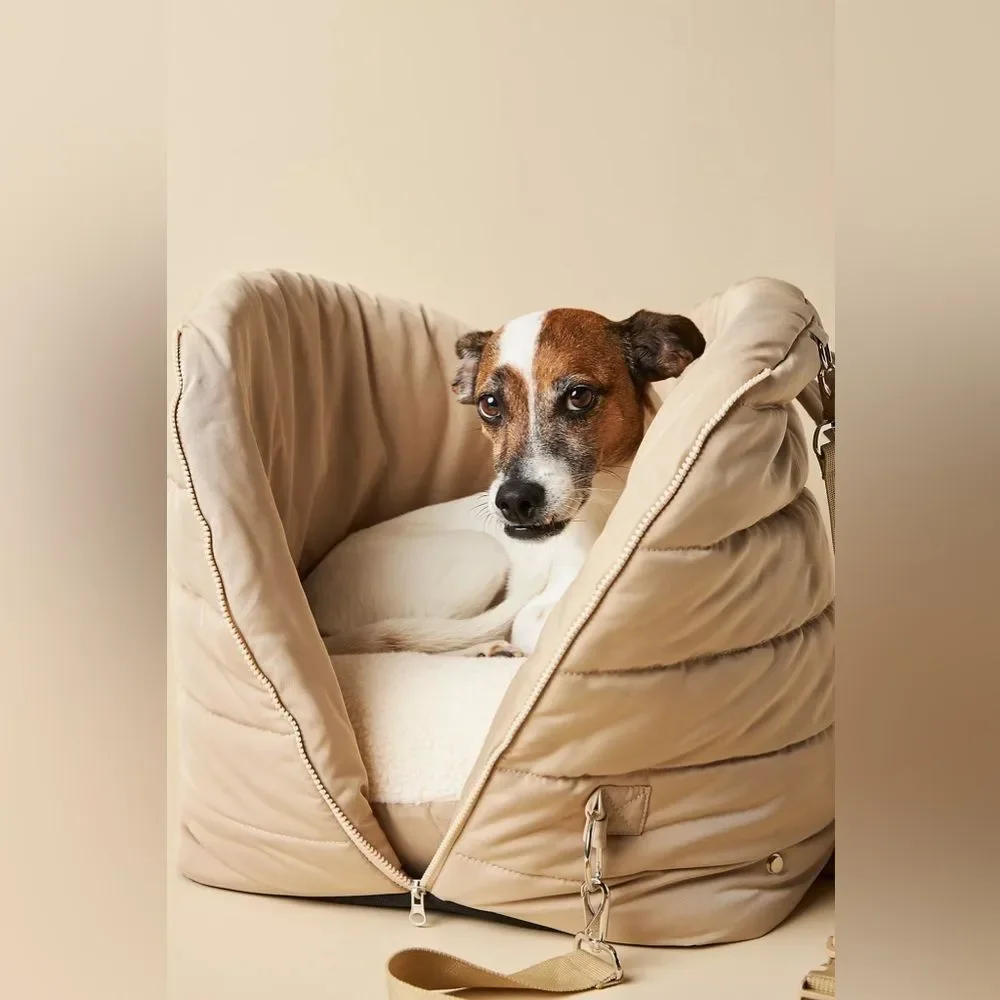 Anthropologie Cream Dog Carrier